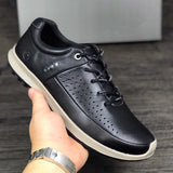 Summer Shoes Men's Leather Contrast Running Shoes