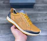 Summer Shoes Men's Leather Contrast Running Shoes