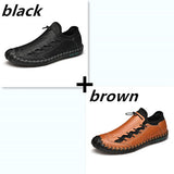 New Men's Casual Shoes Fashion Retro Trend Leather Shoes Men's Shoes