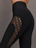 Laser Cut Legging in Diamond Compression - Black