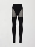 Sheer Thigh High Legging in Melt - Black