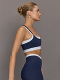 Double Layered Contrast Bra in Melt - Navy/White