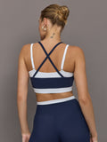 Double Layered Contrast Bra in Melt - Navy/White