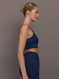 Multi Strap Active Bra in Diamond Compression - Navy