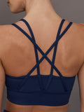Multi Strap Active Bra in Diamond Compression - Navy