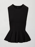 Peplum Sweater Tank - Black