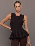 Peplum Sweater Tank - Chocolate Torte