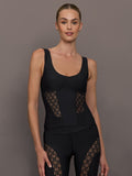 Laser Cut Tank in Diamond Compression - Black