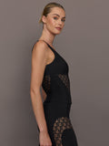 Laser Cut Tank in Diamond Compression - Black