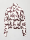 Toile Half Zip - Fig Toile