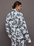 Toile Half Zip - Navy Toile