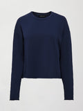 Crew Neck Sweatshirt in French Terry - Navy Blazer