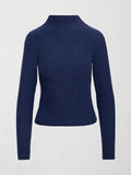 Mock Neck Long Sleeve in Soft Luxe - Heather Navy Blazer