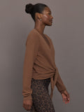 Knot Front Sweater - Cocoa
