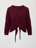 Knot Front Sweater - Fig
