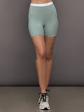 Contrast Melt Biker Short - Sage / White