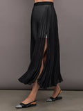Mesh Pleated Skirt - Black