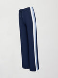Wide Leg Track Pant in Scuba - Navy