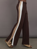Wide Leg Track Pant in Scuba - Chocolate Torte
