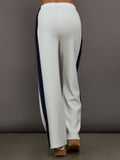Wide Leg Track Pant in Scuba - Ivory